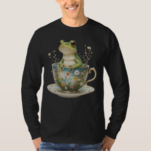 Camiseta Flores florales de la Copa de Té Vintage de Rana R