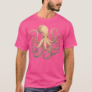 Camiseta Flores Florales De Octopus Squid Kraken Scuba Buce