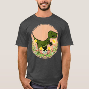 Camiseta Flores florales de Raptor Velociraptor Dino Dinosa