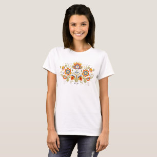 Camiseta Flores folclóricas eslavas simples