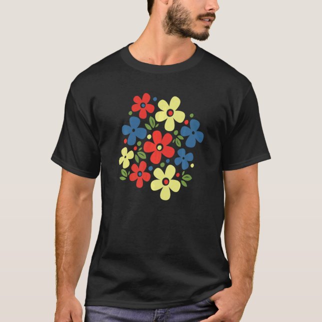 Camiseta Flores frescas modernas Premium (Anverso)