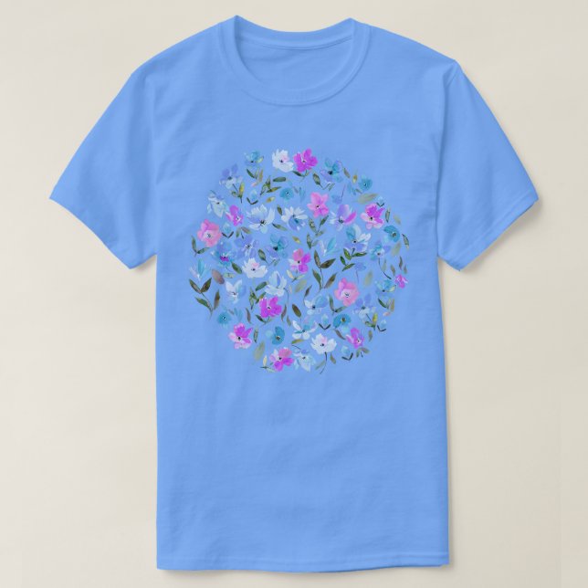 Camiseta Flores frescas moradas (Diseño del anverso)