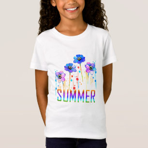 Camiseta Flores goteando neón personalizadas