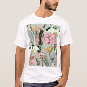 Camiseta Flores grandes Ilustracion floral vintage