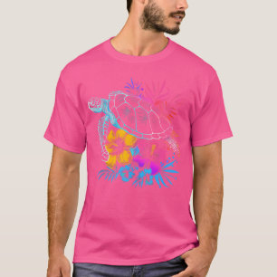 Camiseta Flores hawaianas de tortuga marina Hawaii Scuba Di