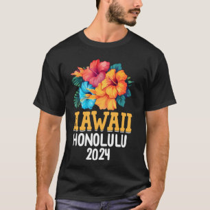 Camiseta Flores hawaianas Hibiscus Hawaii 2024 Honolulu Vac