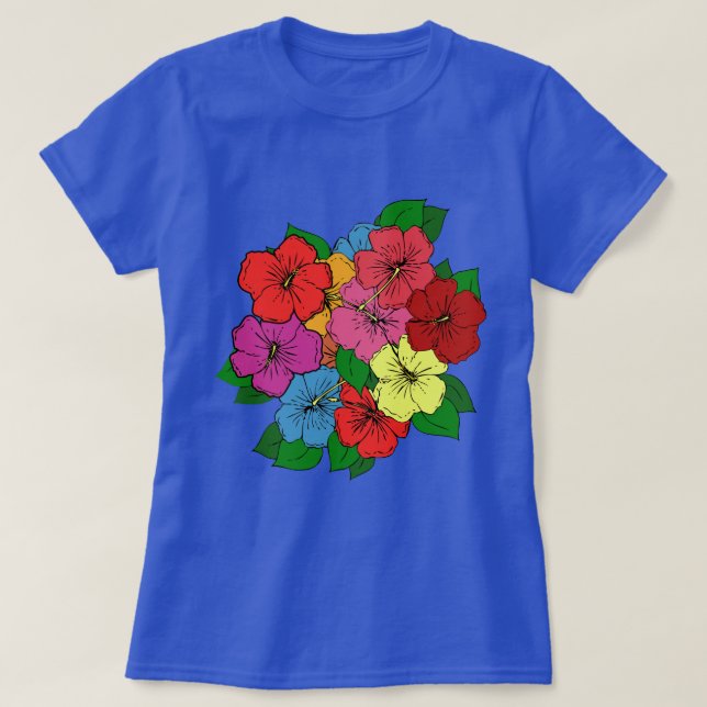 Camiseta Flores hibiscus #6 (Diseño del anverso)