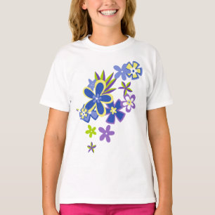 Camiseta Flores hula hawaianas celestiales