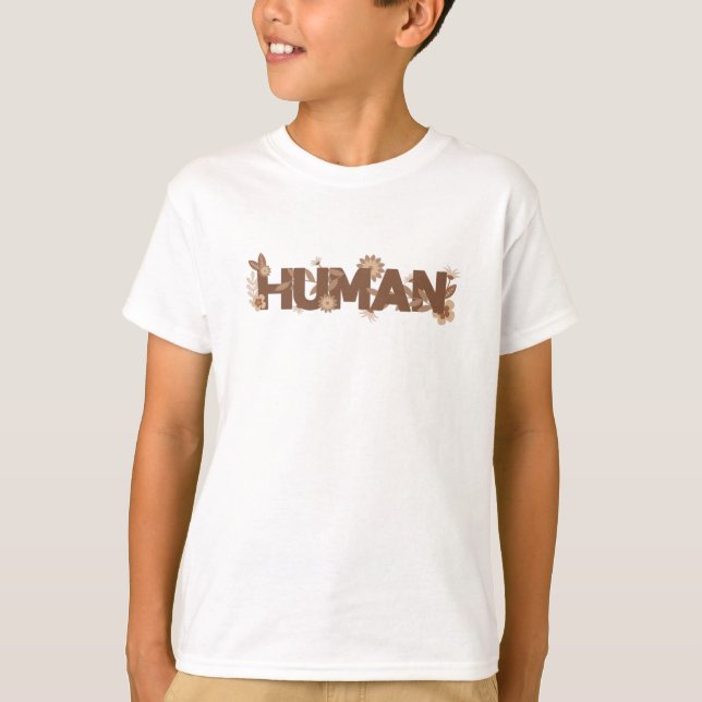 Camiseta Flores humanas Patrón de historia negra (Anverso)