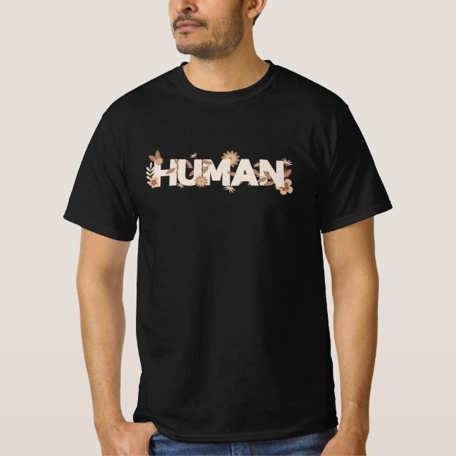 Camiseta Flores humanas Patrón de historia negra (Anverso)