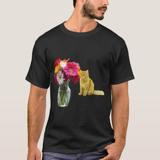Camiseta Flores humeantes de gato (Anverso)
