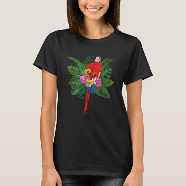 Camiseta Flores Jungle Animal Bird Tropical Macaw Parrot (Anverso)