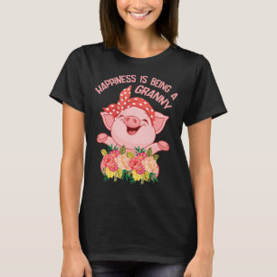 Camiseta Flores La Felicidad De Los Cerdos Es Ser Una Madre