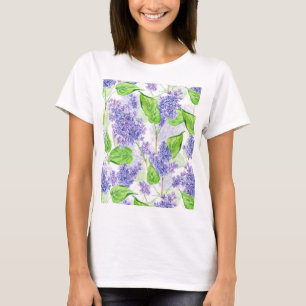 Camiseta Flores lilicas acuáticas