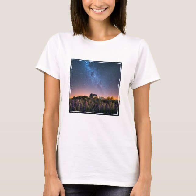 Camiseta Flores | Lupines Blooming Lake Tekapo Nueva Zeland (Anverso)