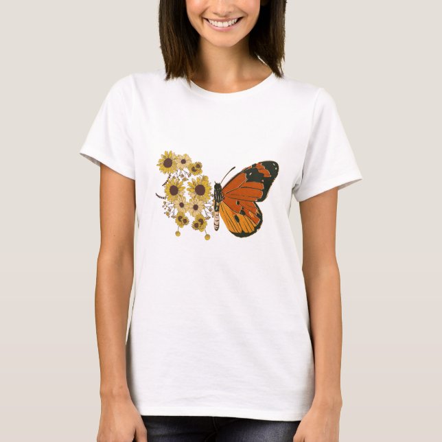 Camiseta Flores mariposas (Anverso)