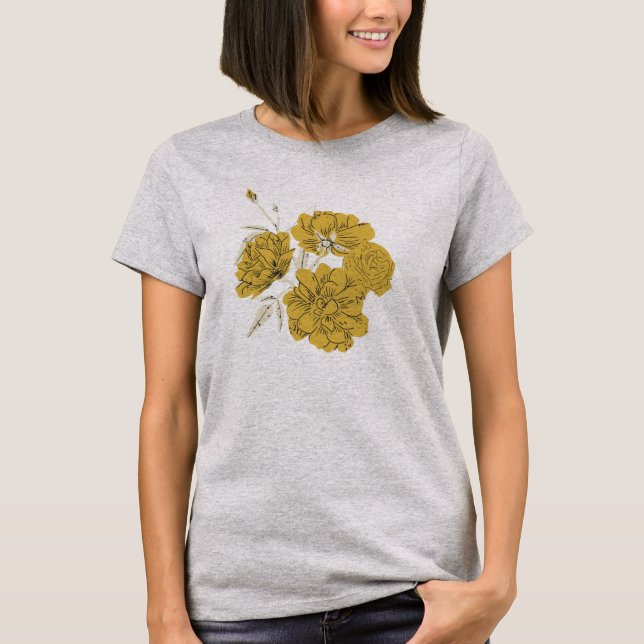 Camiseta Flores Minimalistas amarillas (Anverso)