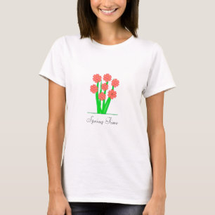 Camiseta Flores Modernas de Corazón de Primavera