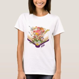 Camiseta Flores modernas de nueva mamá crecen a partir del 