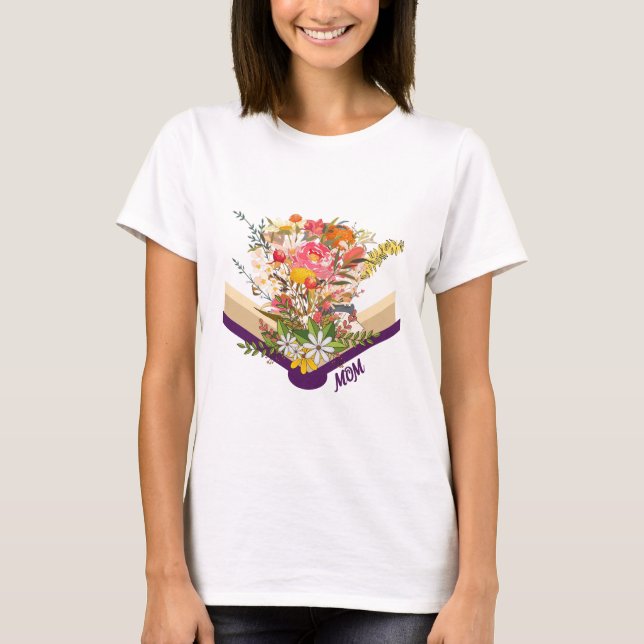 Camiseta Flores modernas de nueva mamá crecen a partir del  (Anverso)