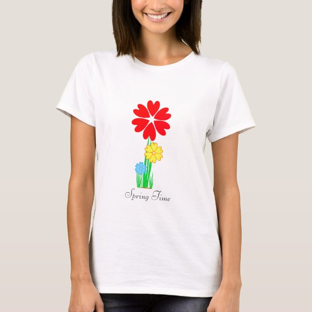 Camiseta Flores Modernas de Primavera (Anverso)