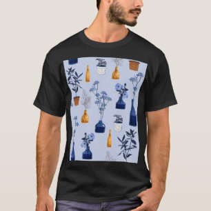 Camiseta Flores modernas Vase Monotone vintage