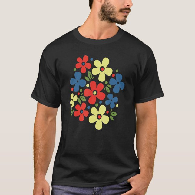 Camiseta Flores modernas y frescas (Anverso)