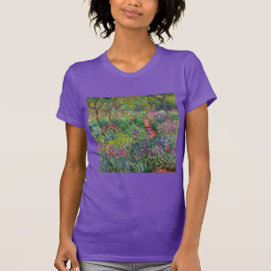 Camiseta flores-monet-vintage-el-jardín-de-iris-en-giverny