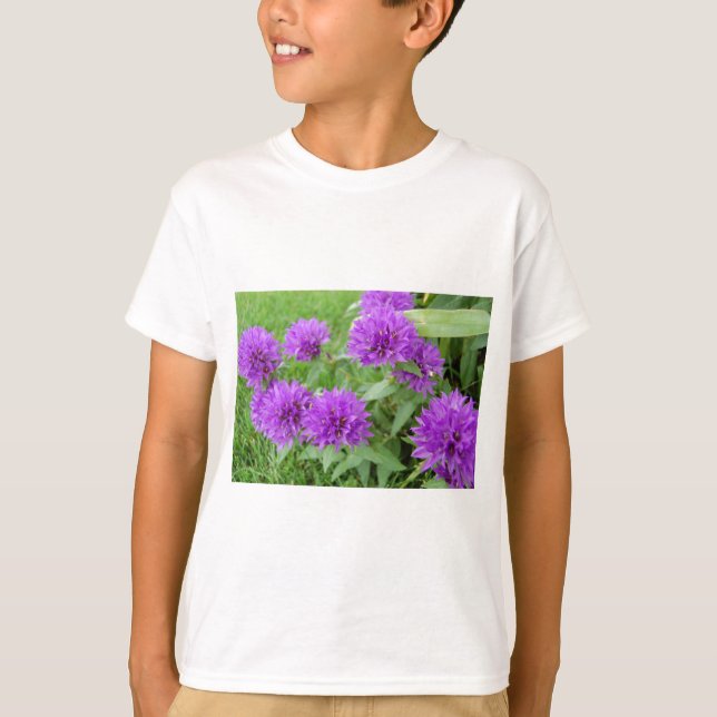 Camiseta flores moradas (Anverso)