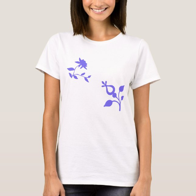 Camiseta flores moradas (Anverso)