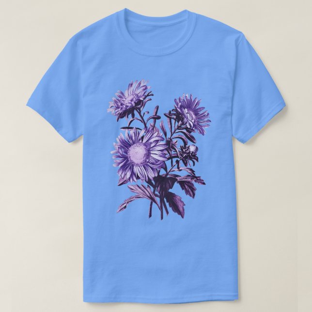 Camiseta Flores moradas (Diseño del anverso)