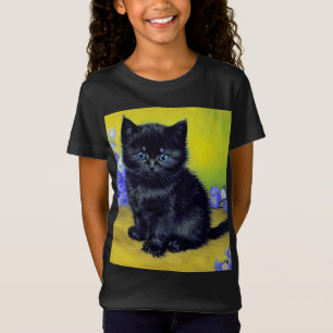 Camiseta Flores moradas de gato negro Van Gogh