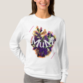 Camiseta Flores moradas y aves
