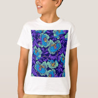 Flores moradas y azules William Morris