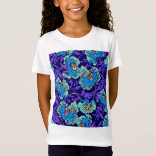 Camiseta Flores moradas y azules William Morris