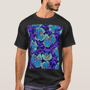 Camiseta Flores moradas y azules William Morris