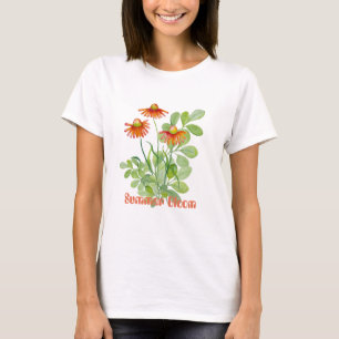 Camiseta Flores naranjas acuarelas