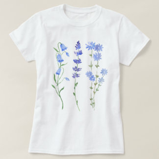 Camiseta Flores naturales de color azul