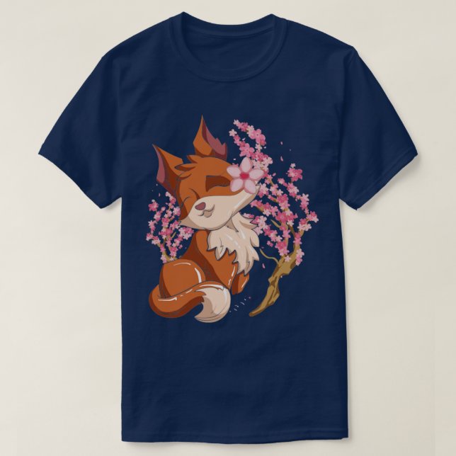 Camiseta Flores Naturaleza Animal Fox Lover Cute Fox (Diseño del anverso)