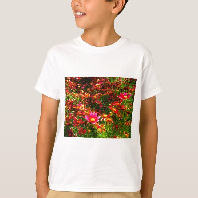 Camiseta Flores negras rosadas y amarillas Daisy Wild (Anverso)