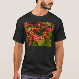 Camiseta Flores negras rosadas y amarillas Daisy Wild