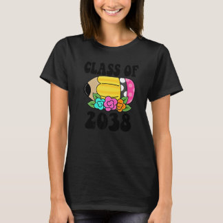 Camiseta Flores Niños Vuelta al Cole Clase de 2038 PreK Bol
