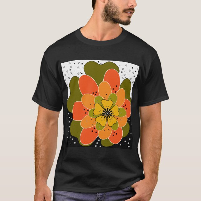 Camiseta Flores otoñales, otoño, flor, lanzamiento de ilust (Anverso)