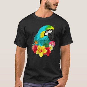 Camiseta Flores Pájaro Selva Animal Tropical Guacamayo Loro