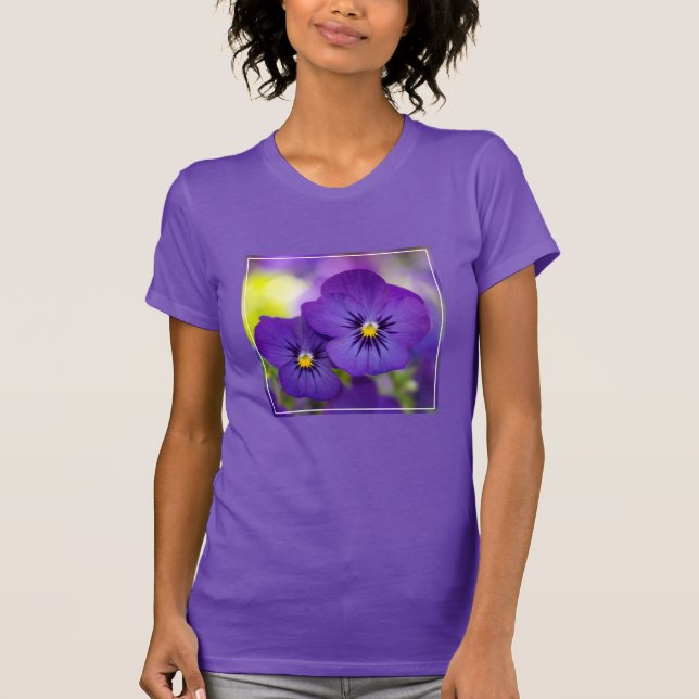 Camiseta Flores | Pansies morados (Anverso)