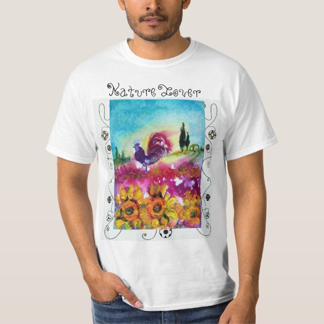 CAMISETA FLORES, PAPAS, AMANTE DE LA NATURALEZA DEL ROOSTER (Anverso)