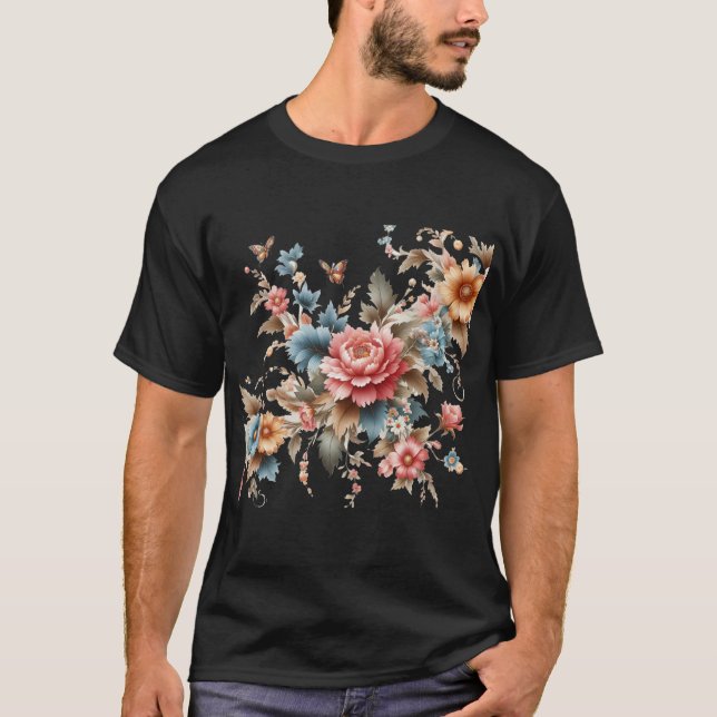 Camiseta Flores | | Patrón de flor || Flor silvestre || flo (Anverso)