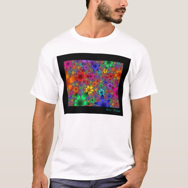 Camiseta Flores por fractales (Anverso)