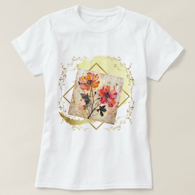 Camiseta Flores presionadas (Diseño del anverso)