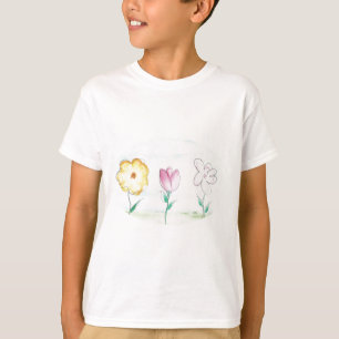 Camiseta Flores primitivas pintadas